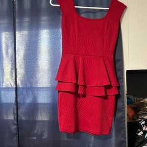 Red Peplum Dress